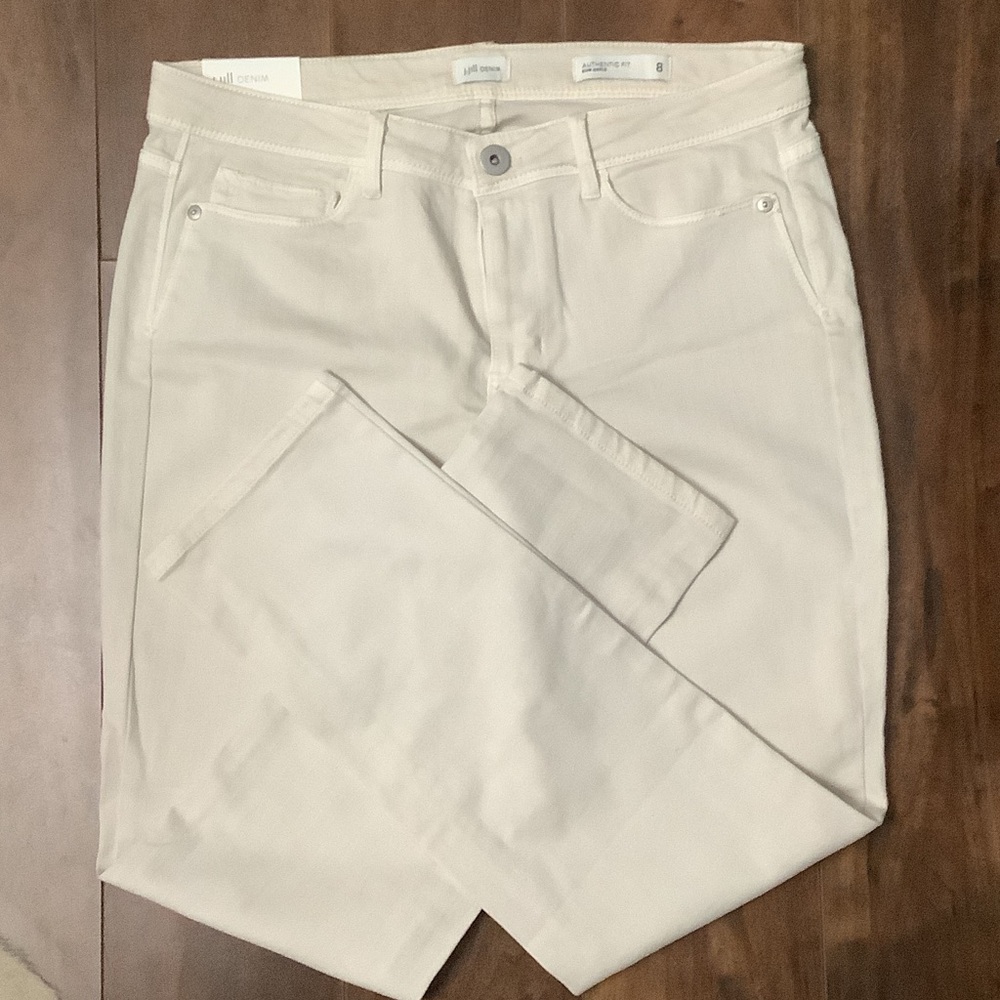 J. Jill Women's Off-White Straight Leg Jeans